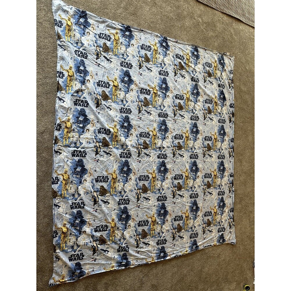 Pottery Barn Kids Star Wars Full Size Flat Sheet Darth R2D2 Stormtrooper